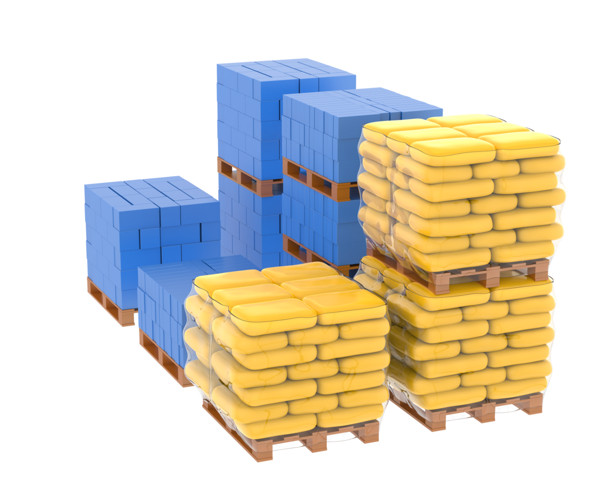 Concrete blocks isolated on background. 3d rendering - illustration png