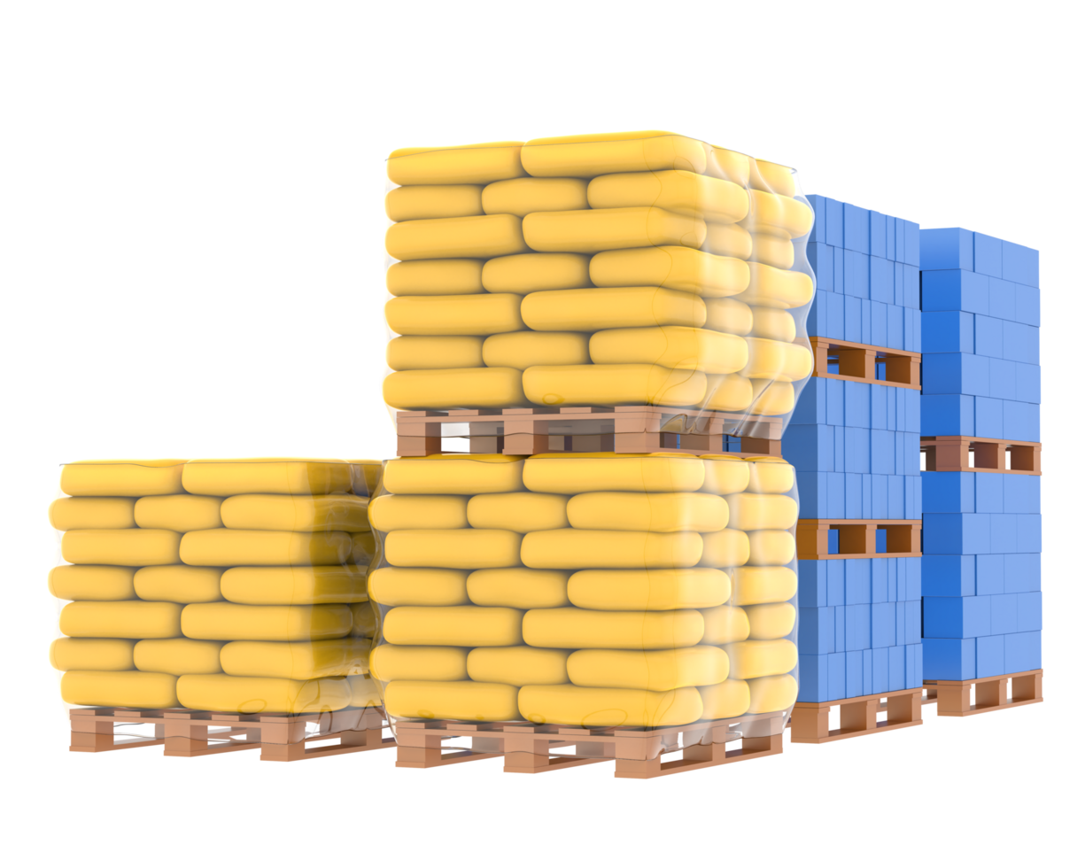 Concrete blocks isolated on background. 3d rendering - illustration png