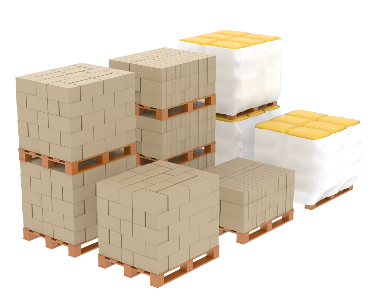 Concrete blocks isolated on background. 3d rendering - illustration png