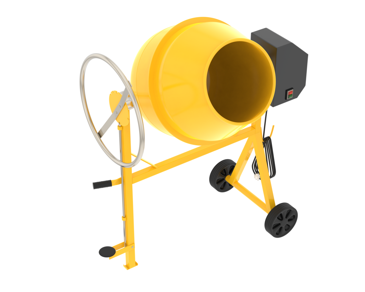 Concrete mixer isolated on background. 3d rendering - illustration png