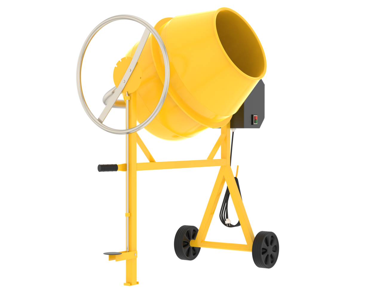 Concrete mixer isolated on background. 3d rendering - illustration png