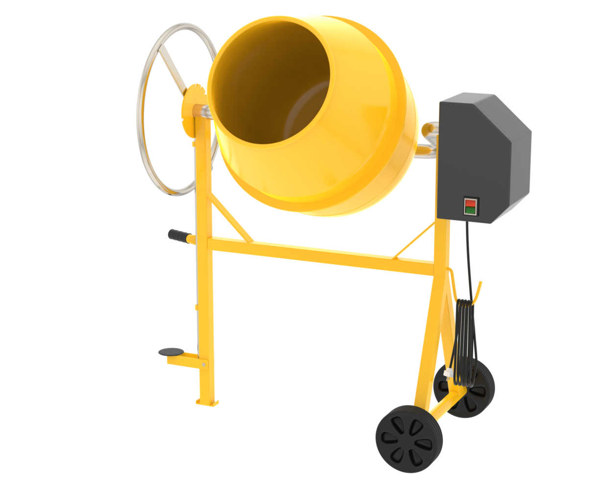 Concrete mixer isolated on background. 3d rendering - illustration png