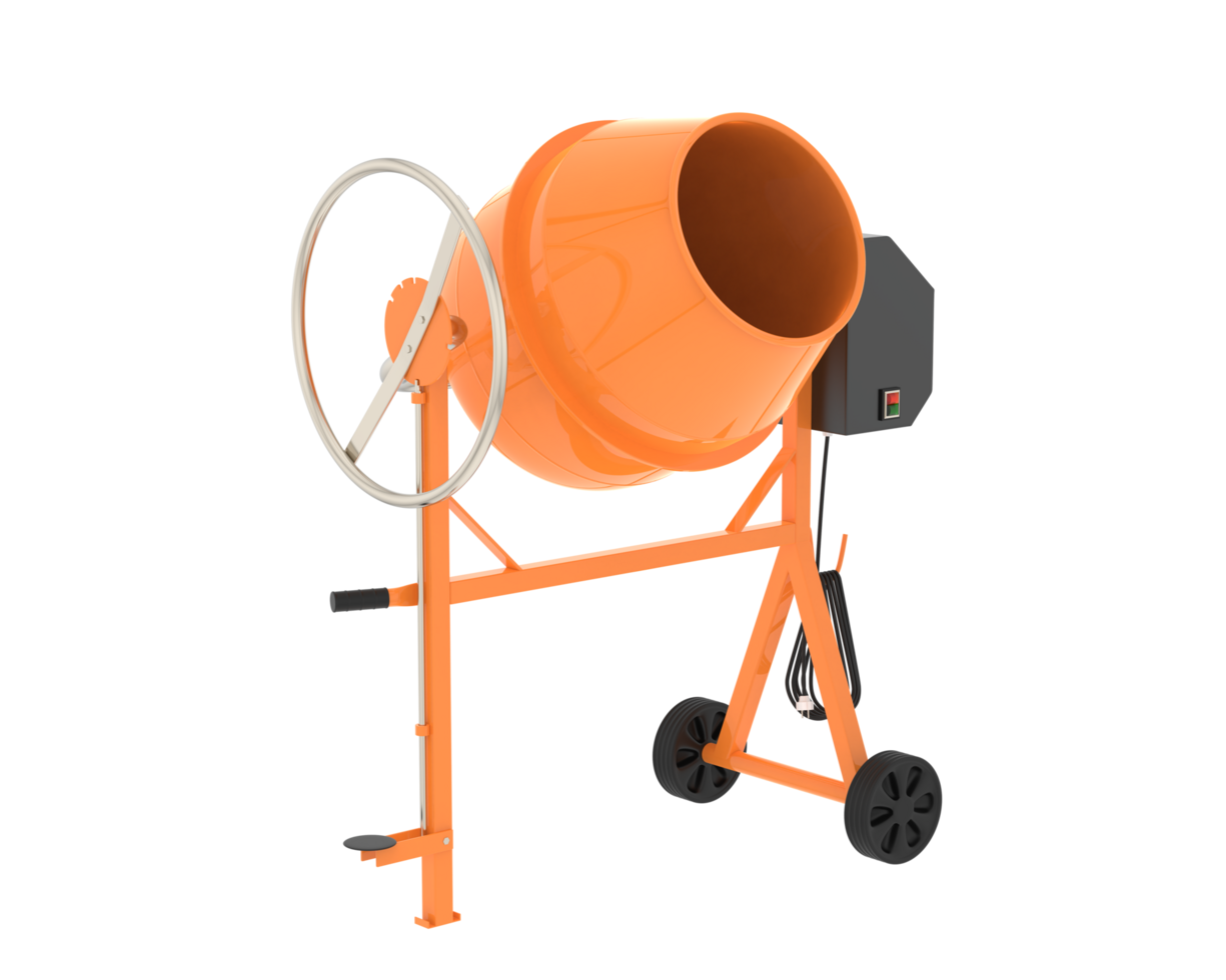 Concrete mixer isolated on background. 3d rendering - illustration png