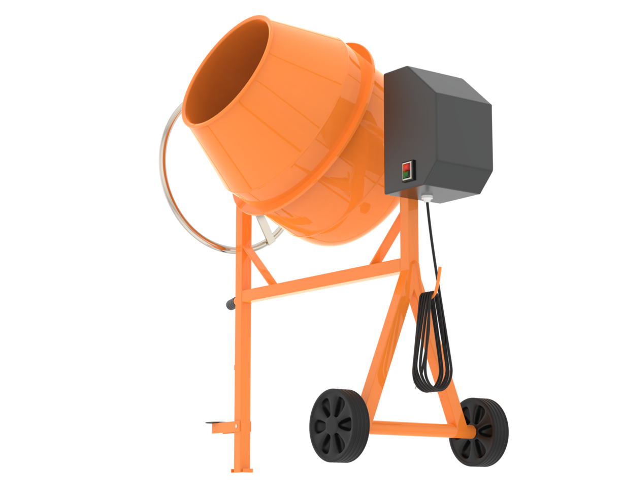 Concrete mixer isolated on background. 3d rendering - illustration png