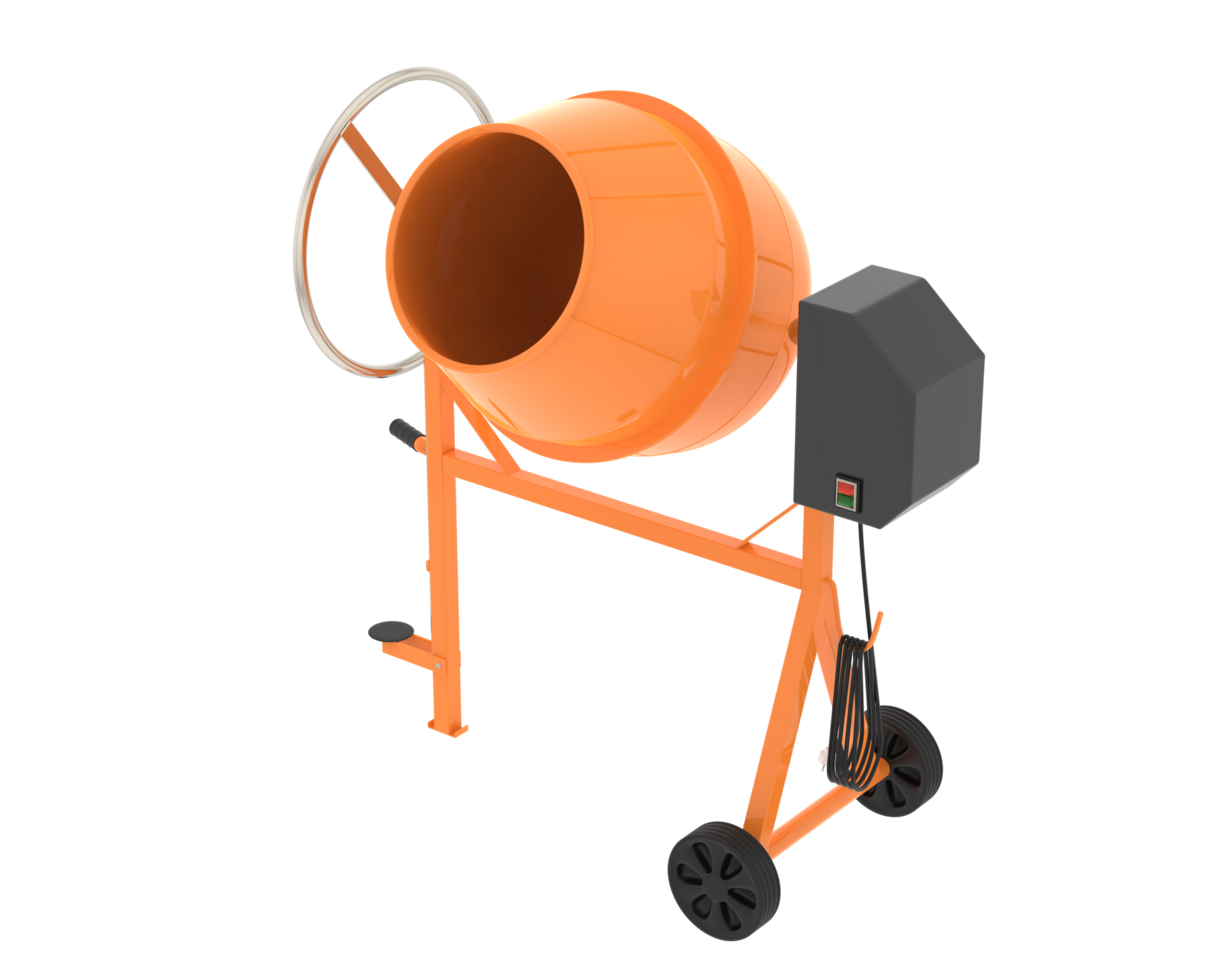 Concrete mixer isolated on background. 3d rendering - illustration png