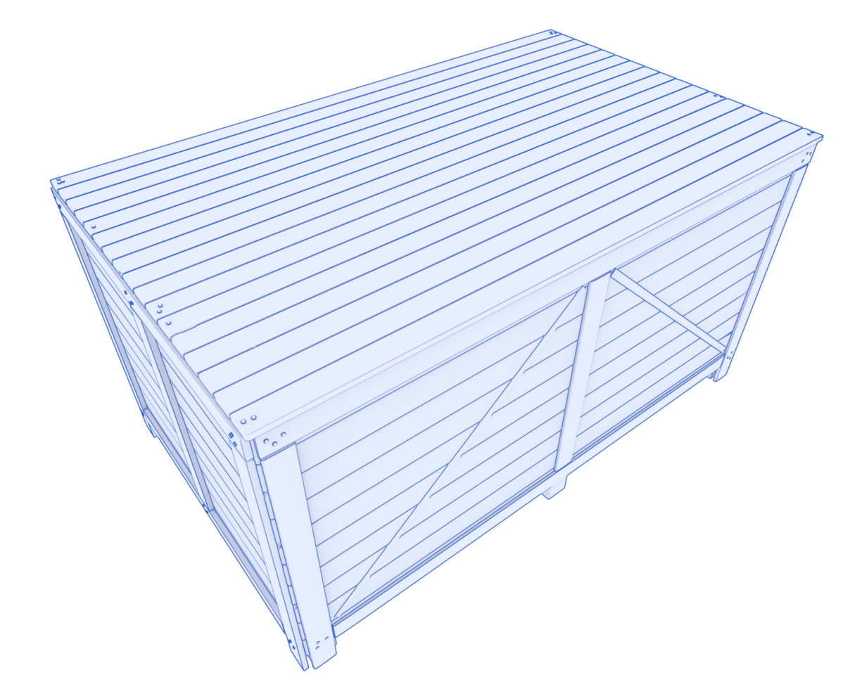 industrial Envío caja aislado en antecedentes. 3d representación - ilustración png