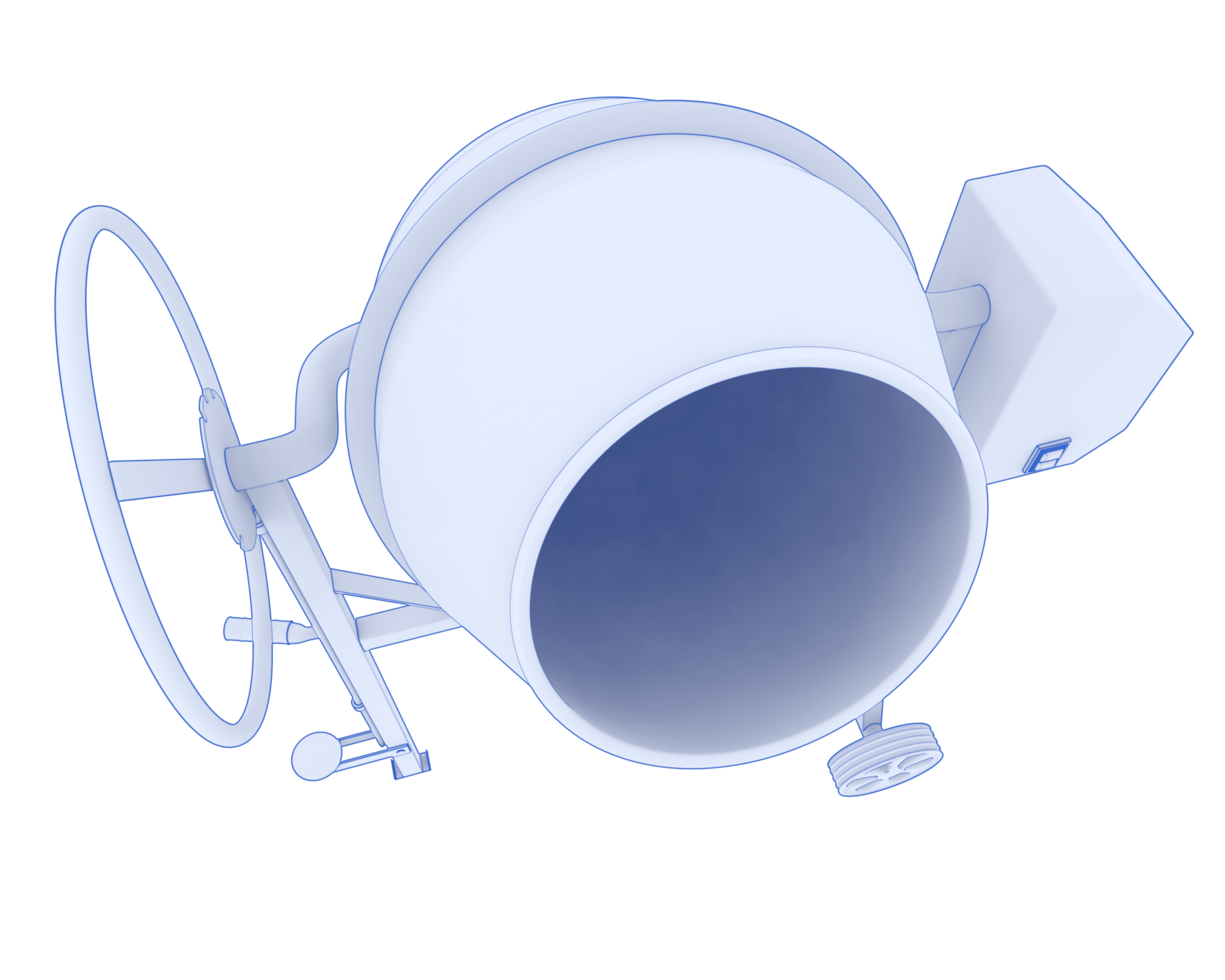 Concrete mixer isolated on background. 3d rendering - illustration png