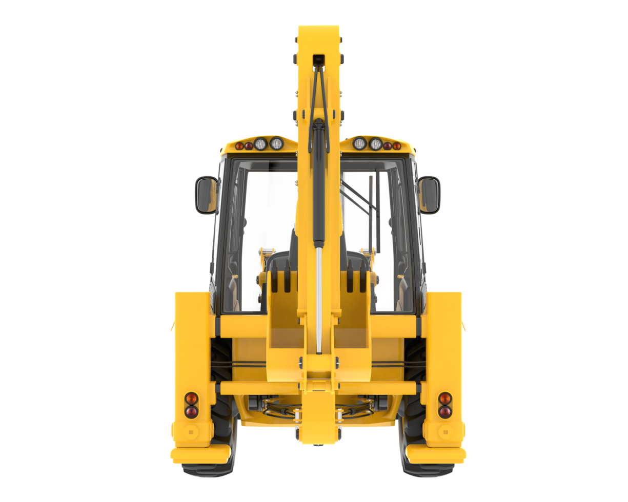 Backhoe loader isolated on background. 3d rendering - illustration png