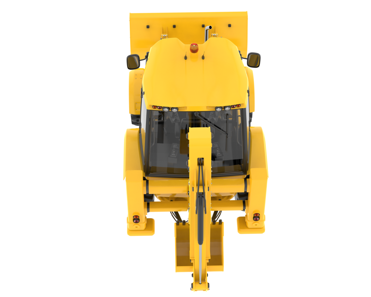 Backhoe loader isolated on background. 3d rendering - illustration png