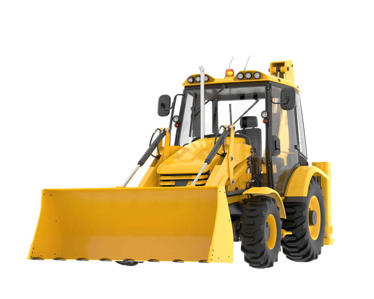 Backhoe loader isolated on background. 3d rendering - illustration png
