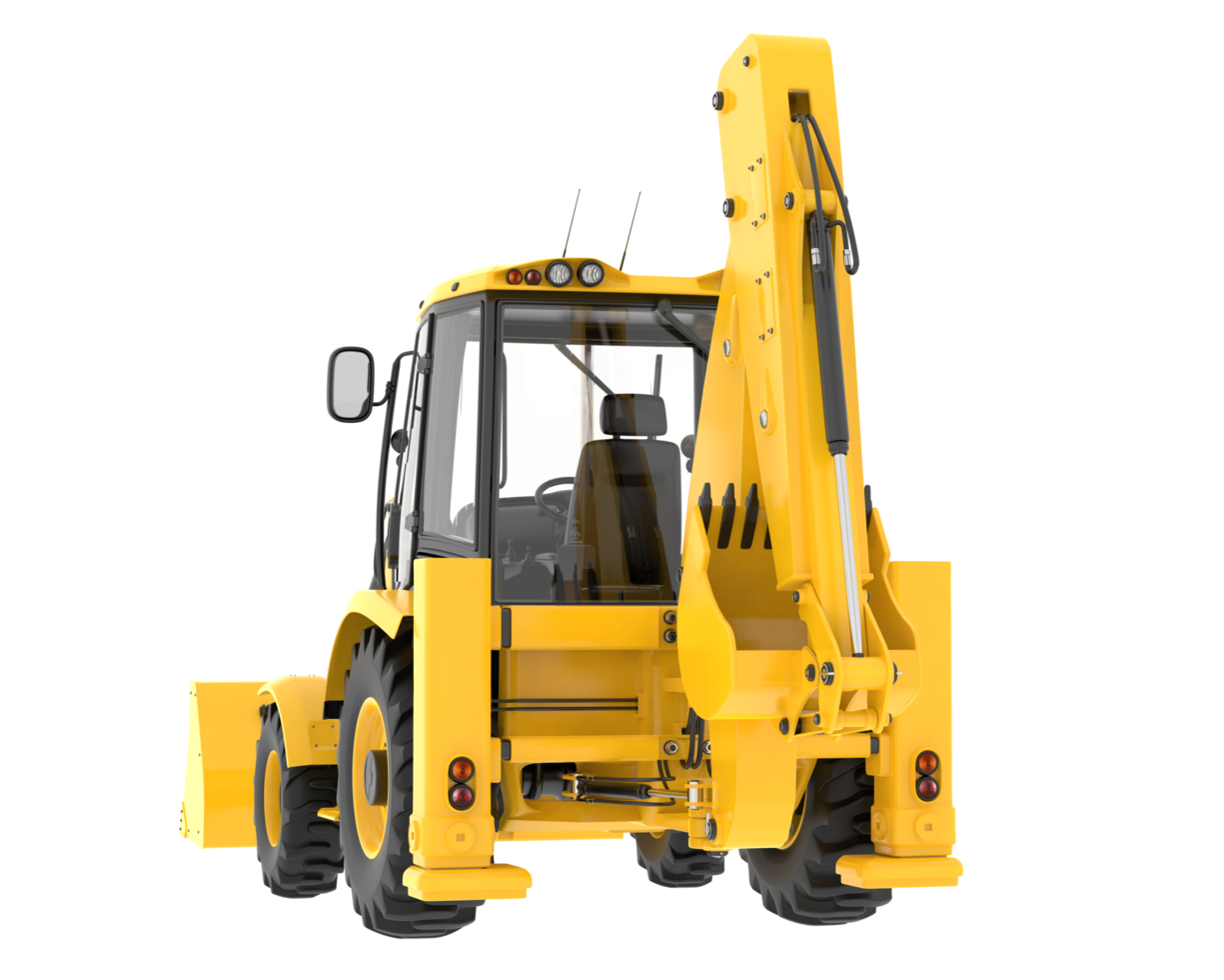 Backhoe loader isolated on background. 3d rendering - illustration png