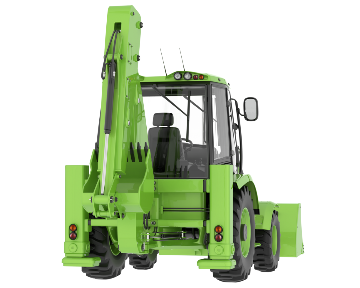 Backhoe loader isolated on background. 3d rendering - illustration png