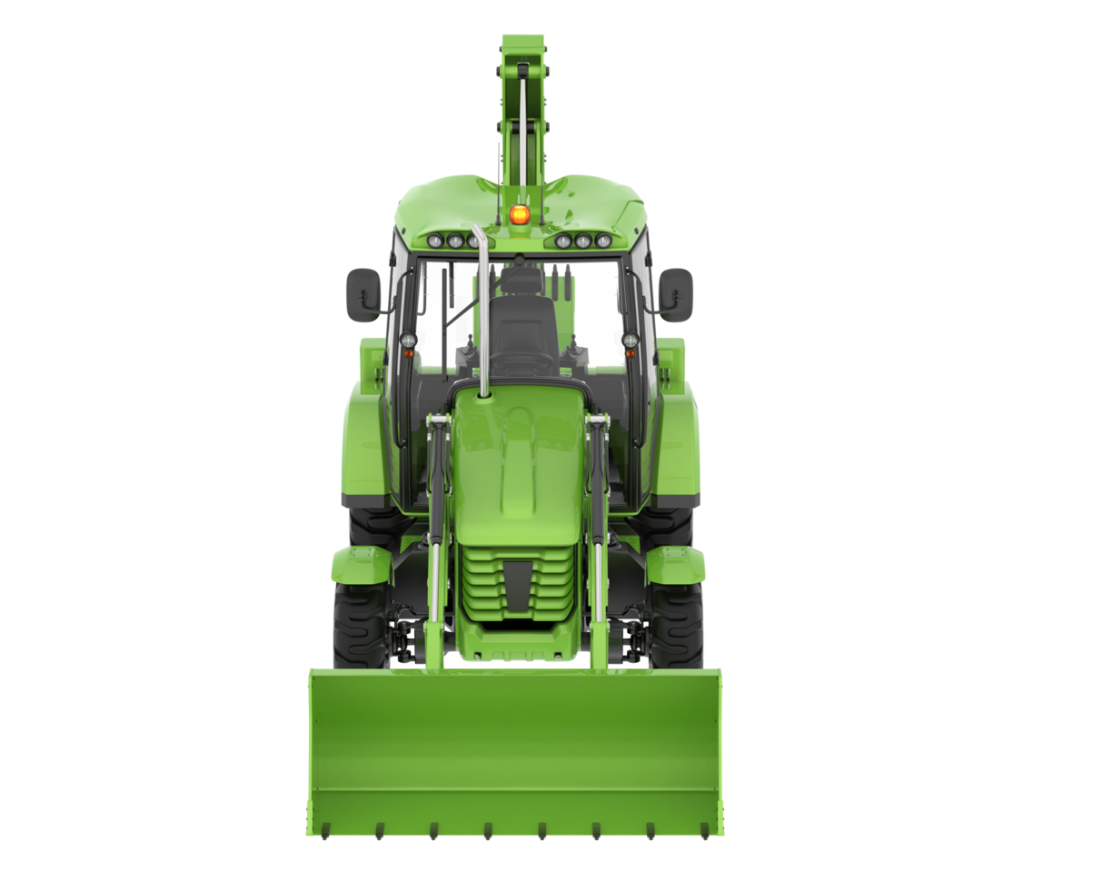 Backhoe loader isolated on background. 3d rendering - illustration png