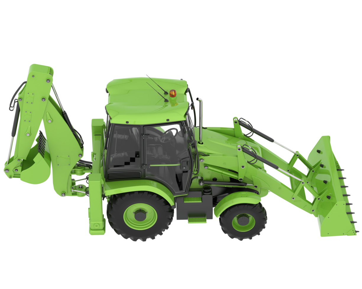 Backhoe loader isolated on background. 3d rendering - illustration png