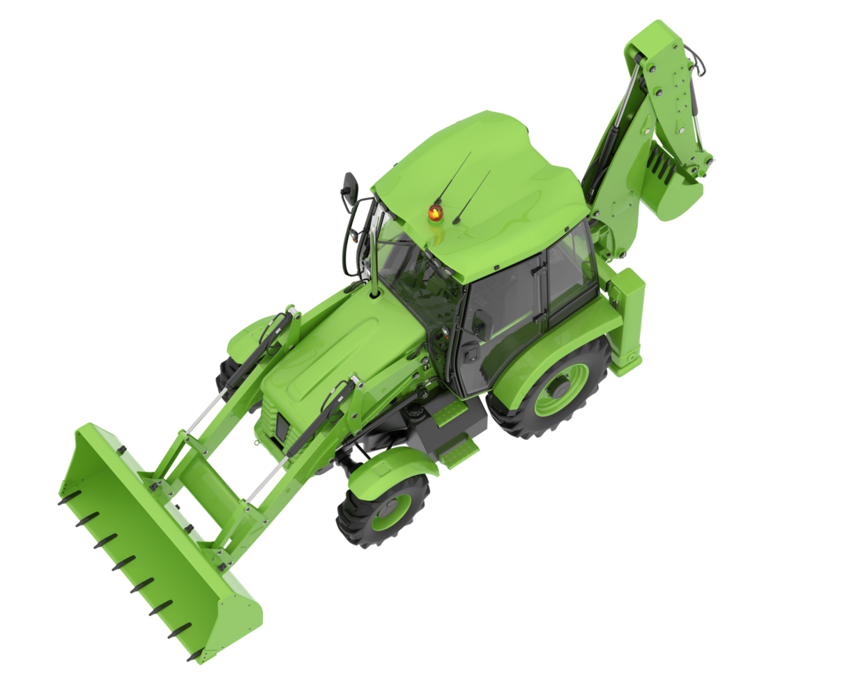Backhoe loader isolated on background. 3d rendering - illustration png