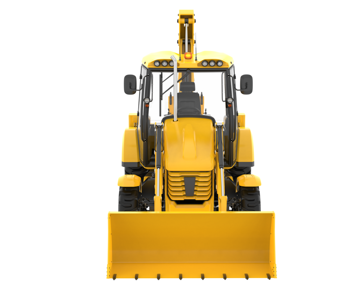 Backhoe loader isolated on background. 3d rendering - illustration png