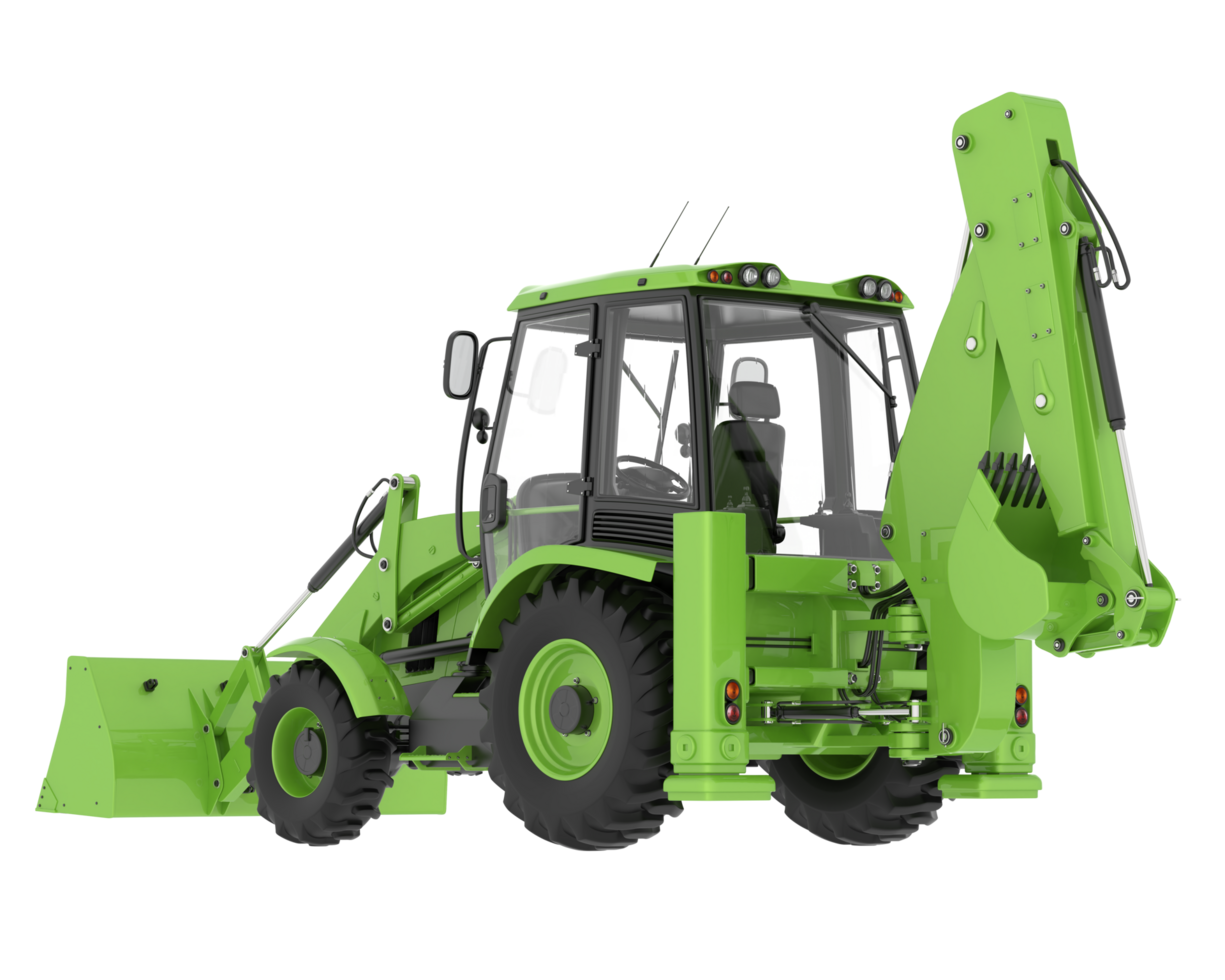 Backhoe loader isolated on background. 3d rendering - illustration png