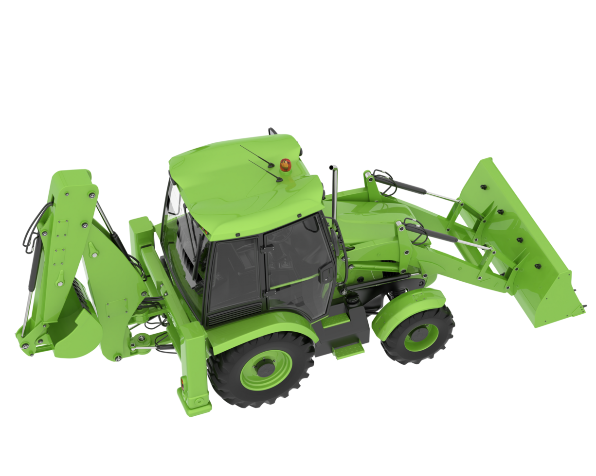 Backhoe loader isolated on background. 3d rendering - illustration png