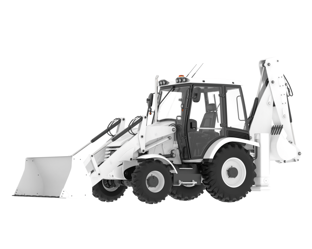 Backhoe loader isolated on background. 3d rendering - illustration png