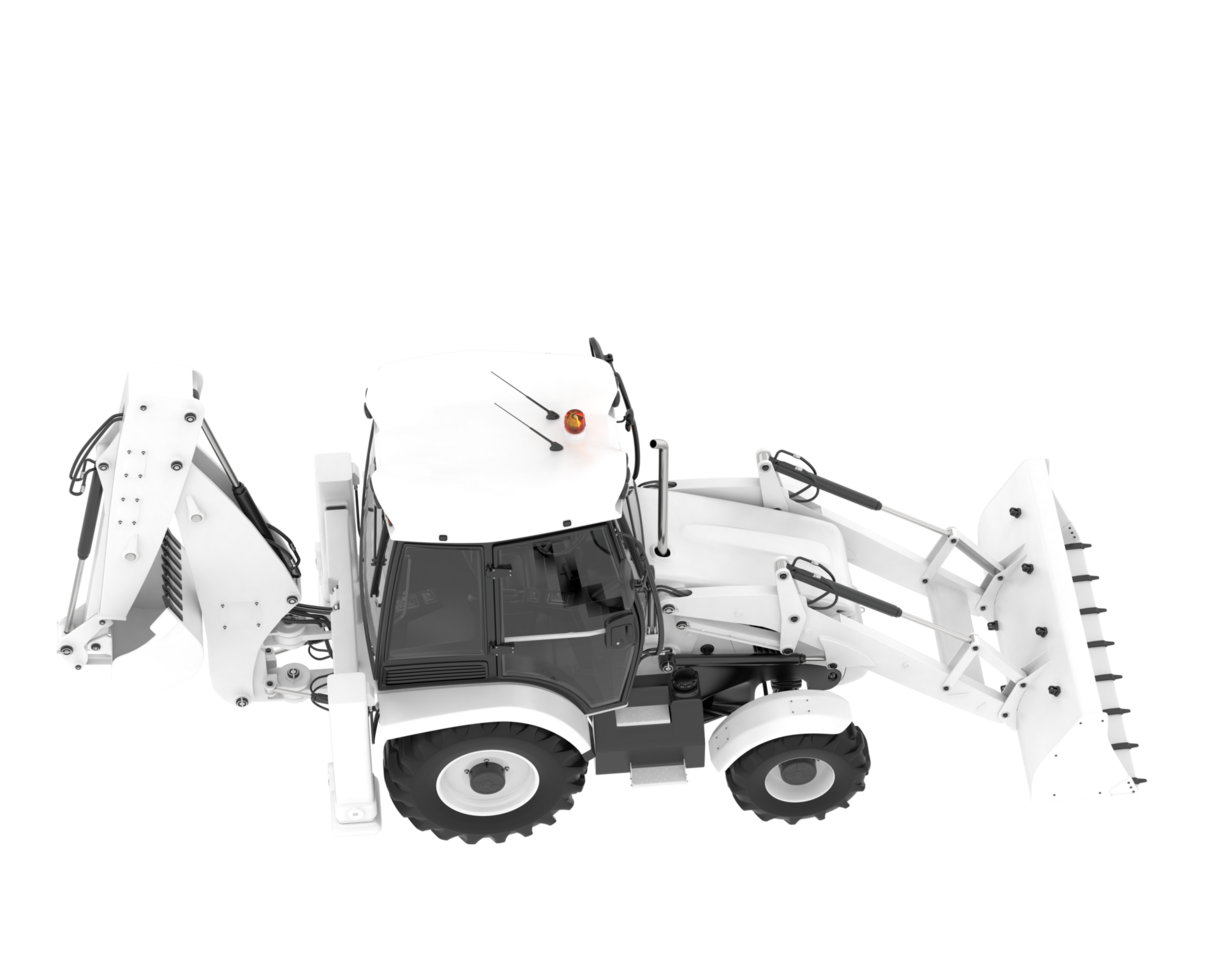 Backhoe loader isolated on background. 3d rendering - illustration png