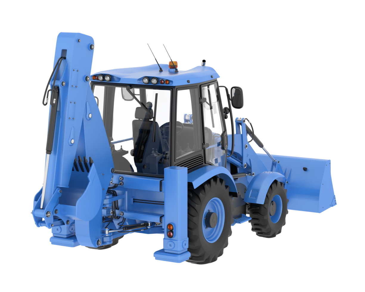 Backhoe loader isolated on background. 3d rendering - illustration png