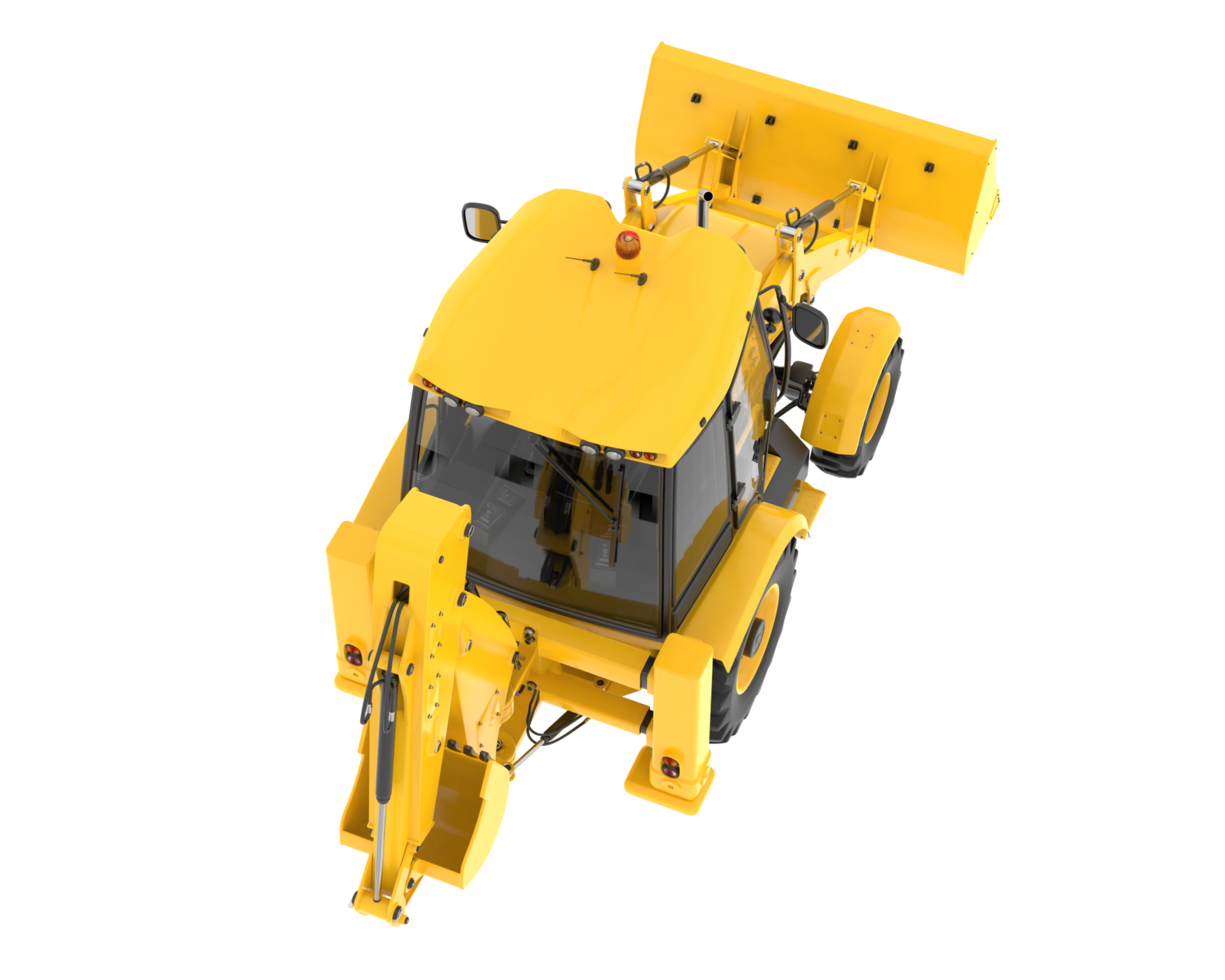 Backhoe loader isolated on background. 3d rendering - illustration png
