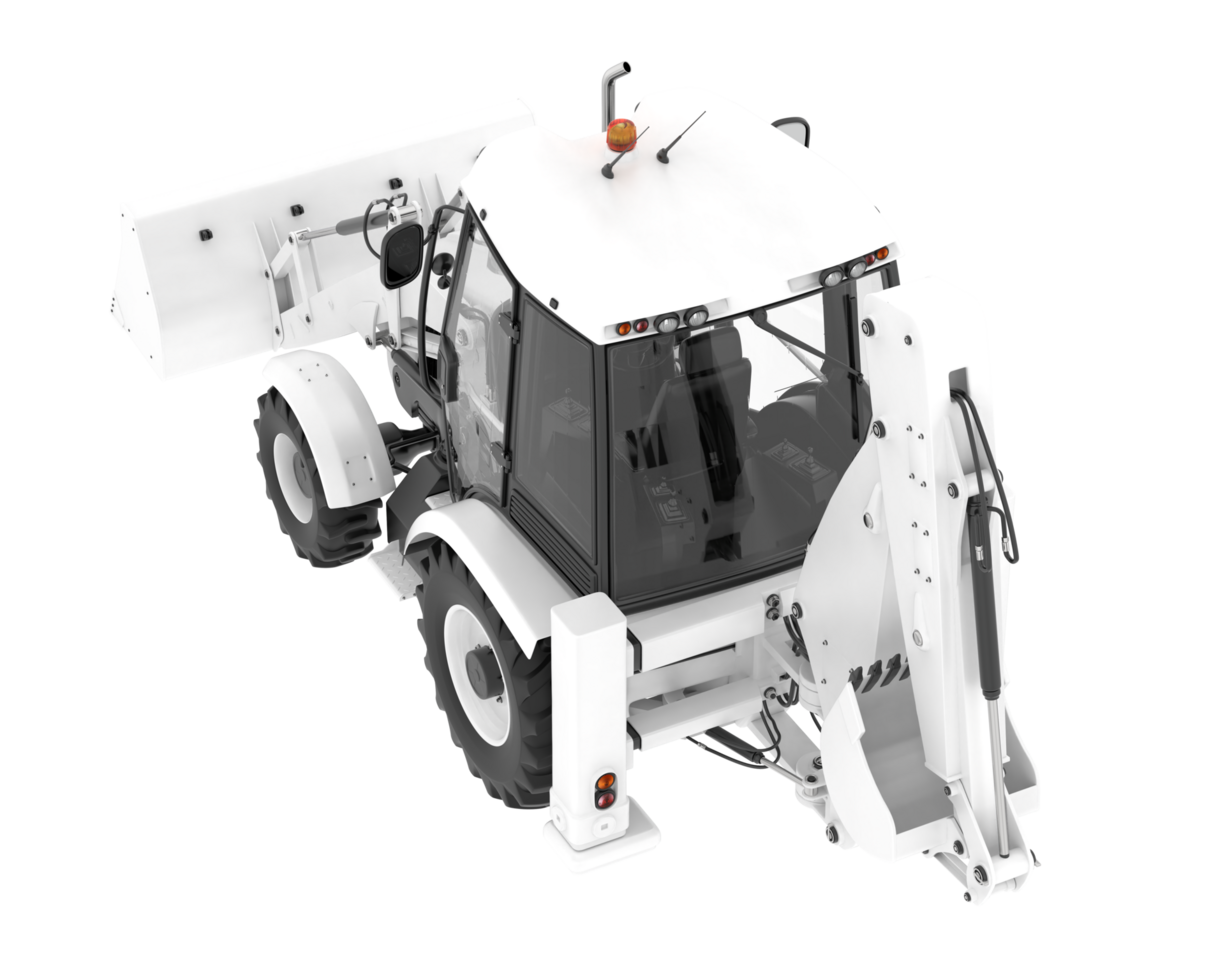 Backhoe loader isolated on background. 3d rendering - illustration png