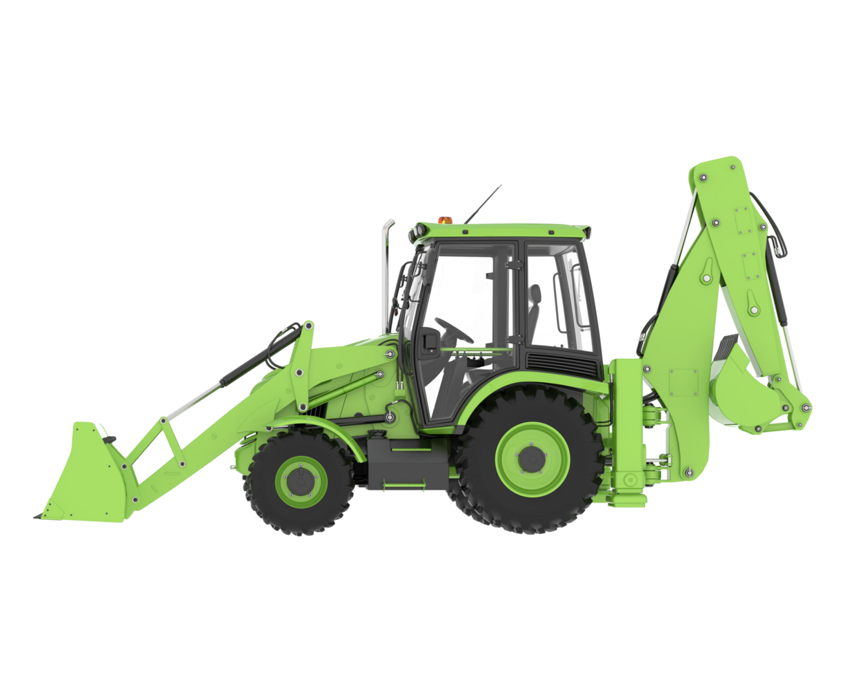 Backhoe loader isolated on background. 3d rendering - illustration png