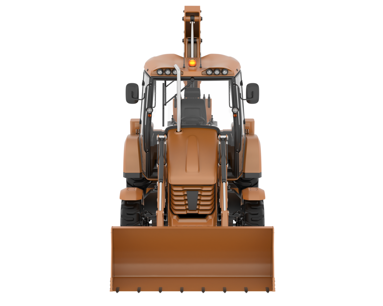 Backhoe loader isolated on background. 3d rendering - illustration png
