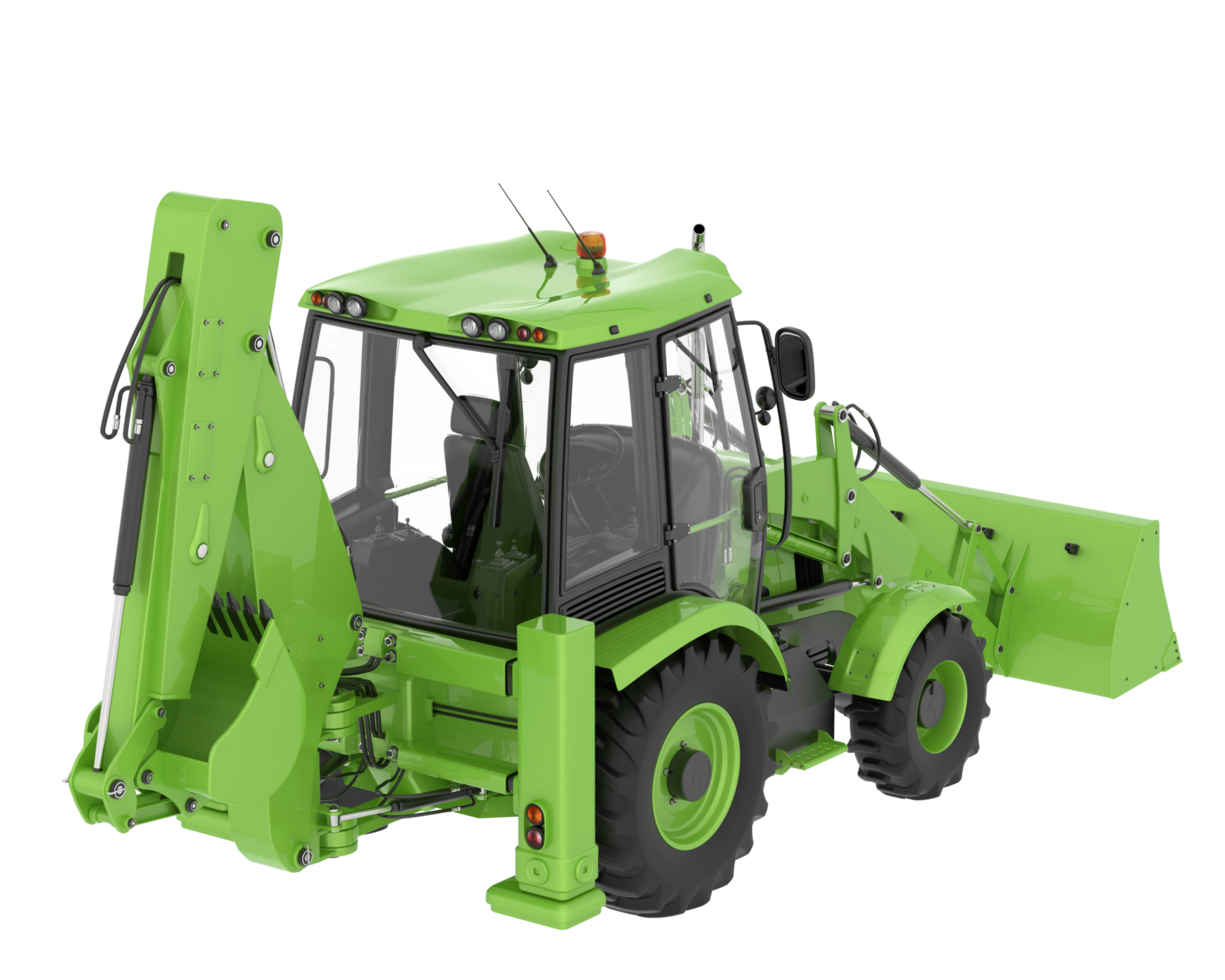 Backhoe loader isolated on background. 3d rendering - illustration png