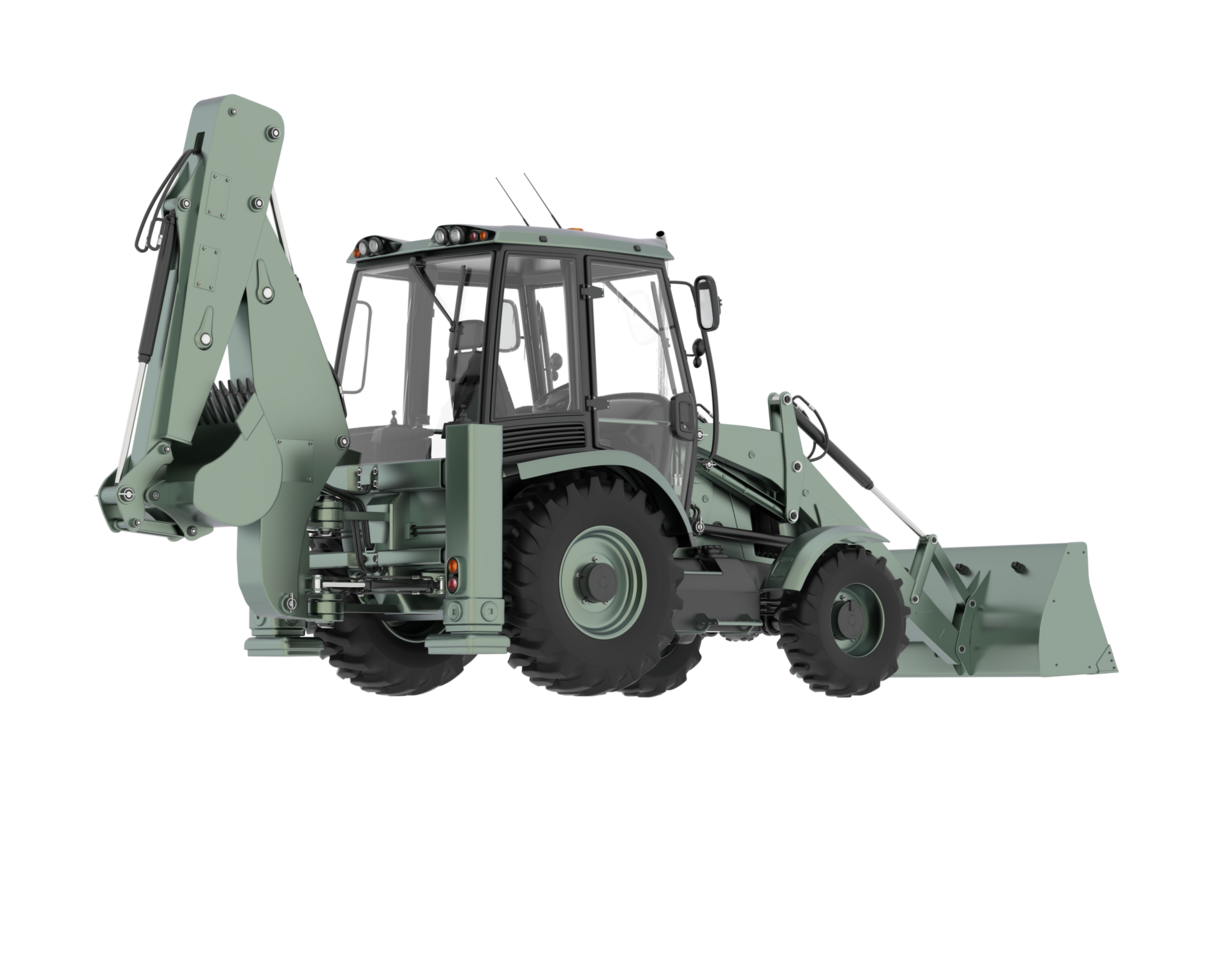 Backhoe loader isolated on background. 3d rendering - illustration png