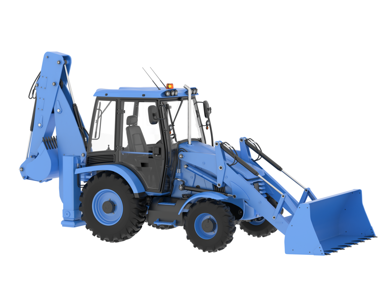 Backhoe loader isolated on background. 3d rendering - illustration png