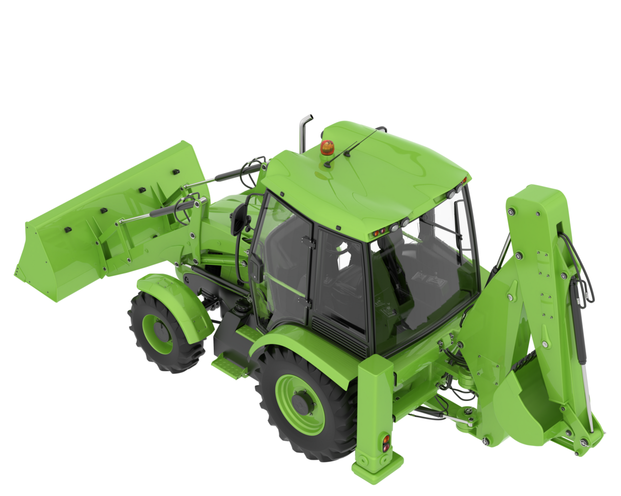 Backhoe loader isolated on background. 3d rendering - illustration png