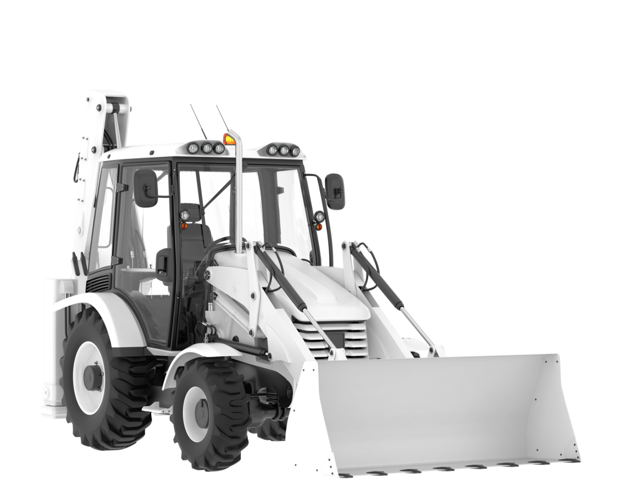Backhoe loader isolated on background. 3d rendering - illustration png