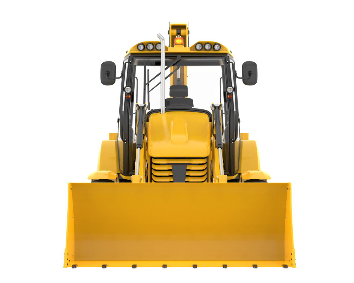 Backhoe loader isolated on background. 3d rendering - illustration png