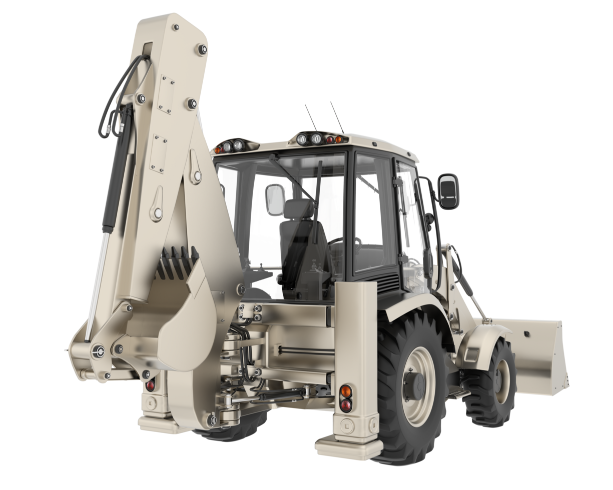 Backhoe loader isolated on background. 3d rendering - illustration png