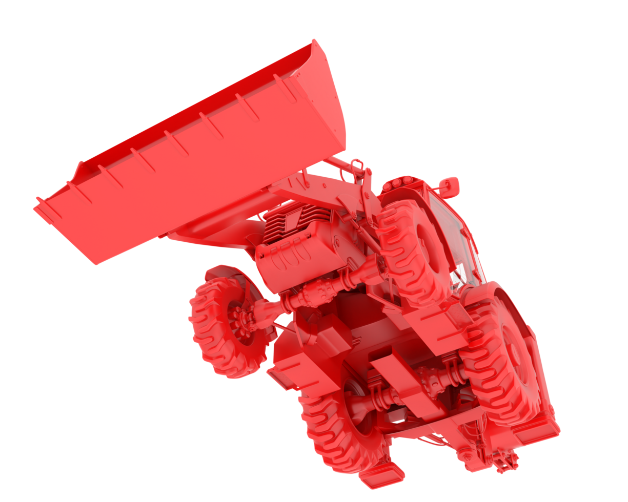 Backhoe loader isolated on background. 3d rendering - illustration png