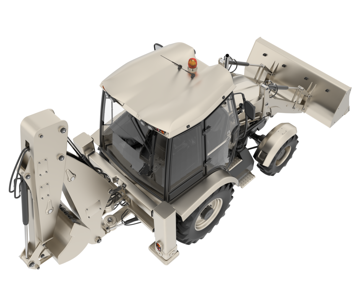 Backhoe loader isolated on background. 3d rendering - illustration png