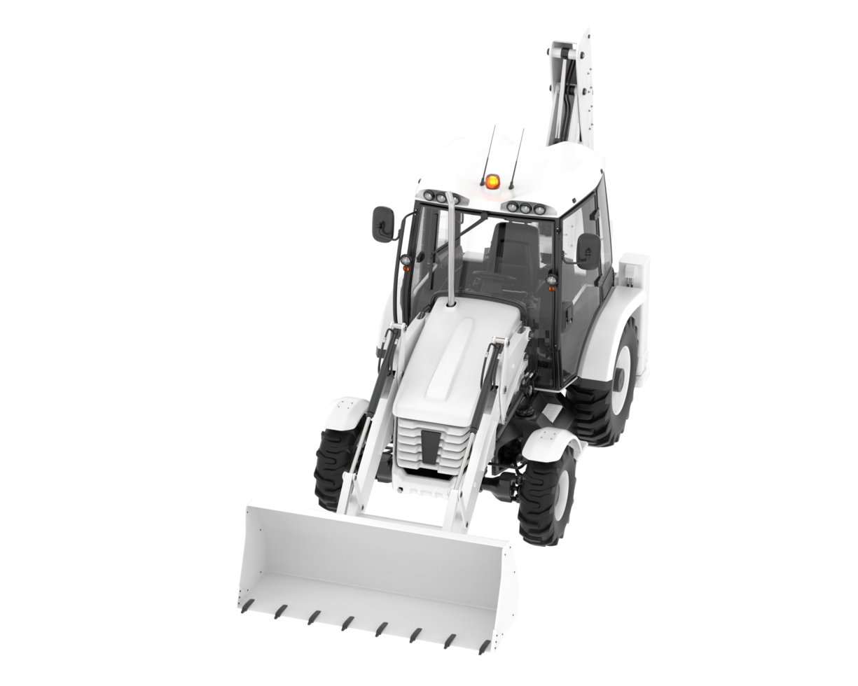 Backhoe loader isolated on background. 3d rendering - illustration png