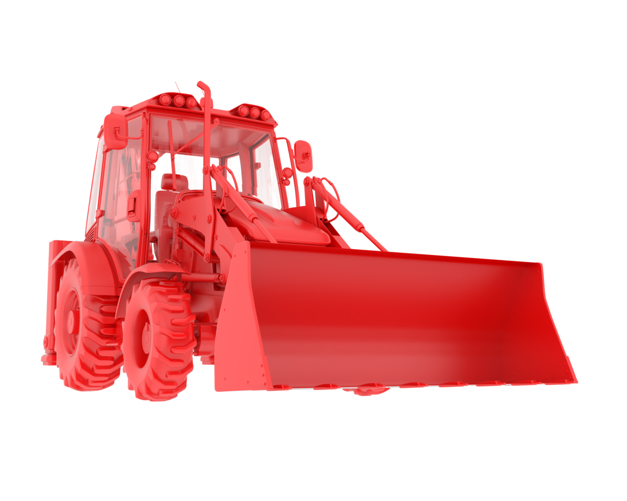Backhoe loader isolated on background. 3d rendering - illustration png