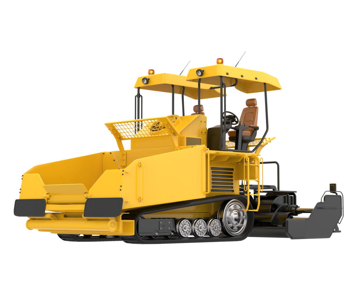 Asphalt paver isolated on background. 3d rendering - illustration png