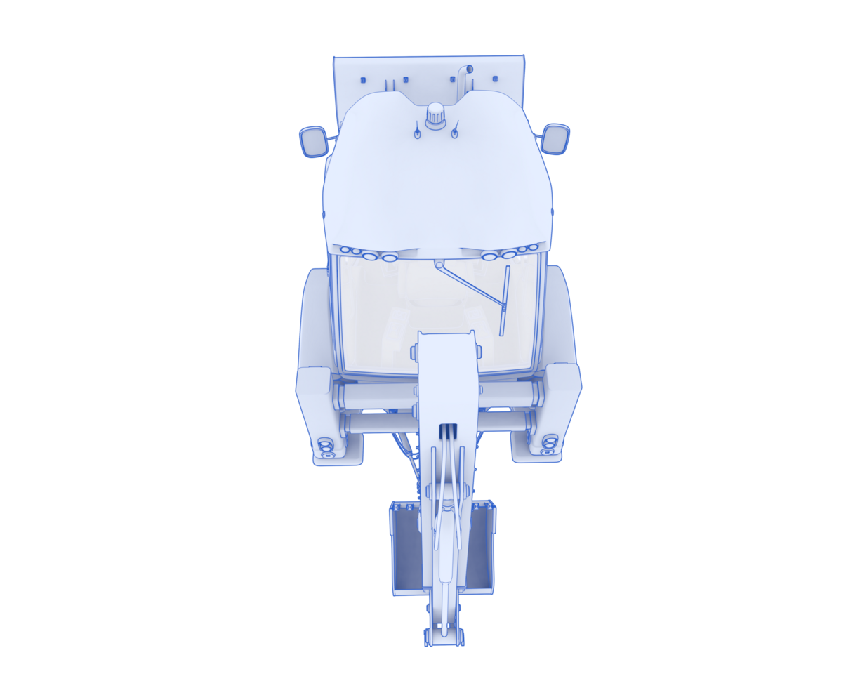 Backhoe loader isolated on background. 3d rendering - illustration png