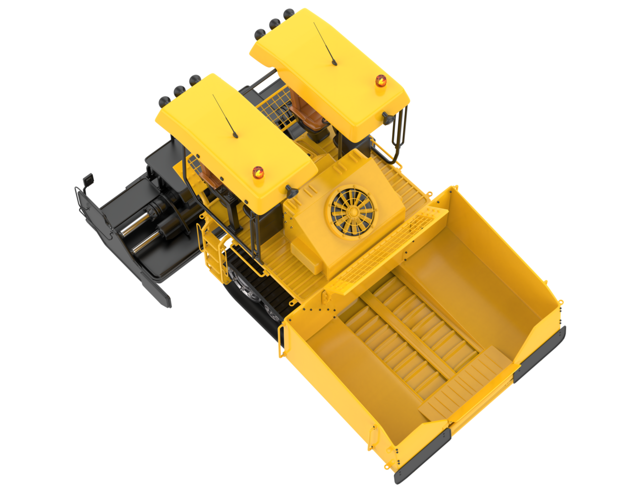 Asphalt paver isolated on background. 3d rendering - illustration png