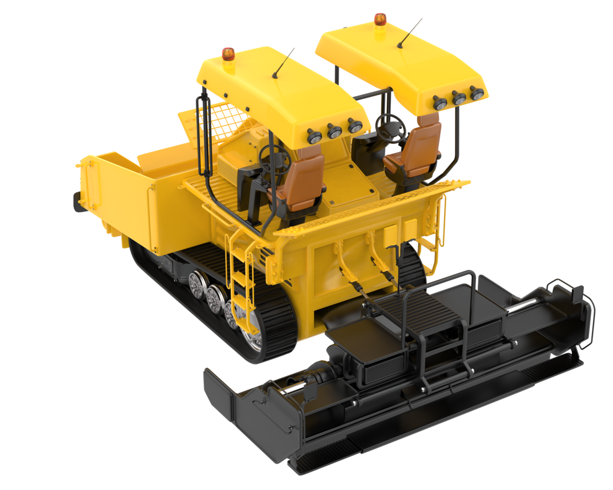 Asphalt paver isolated on background. 3d rendering - illustration png