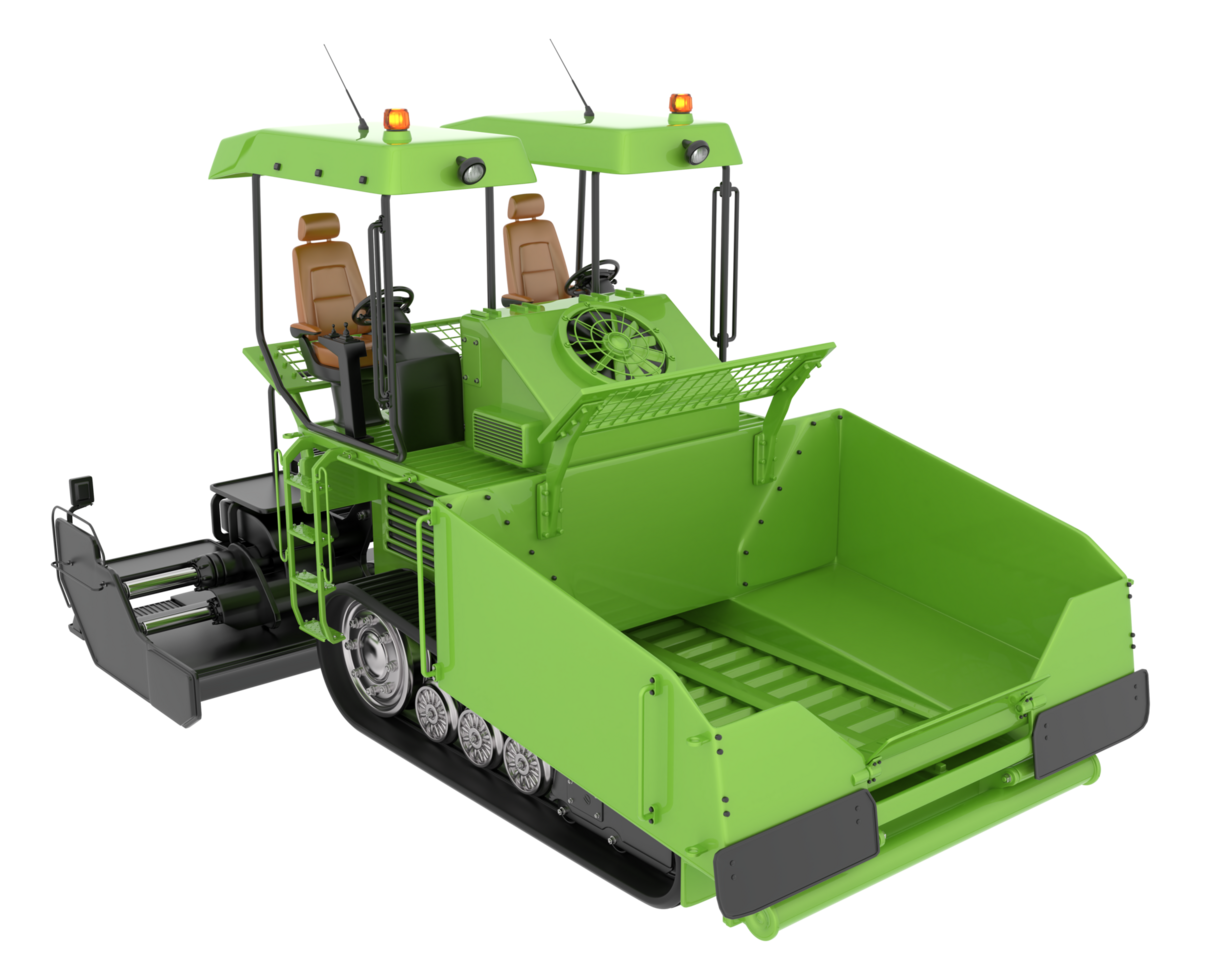 Asphalt paver isolated on background. 3d rendering - illustration png