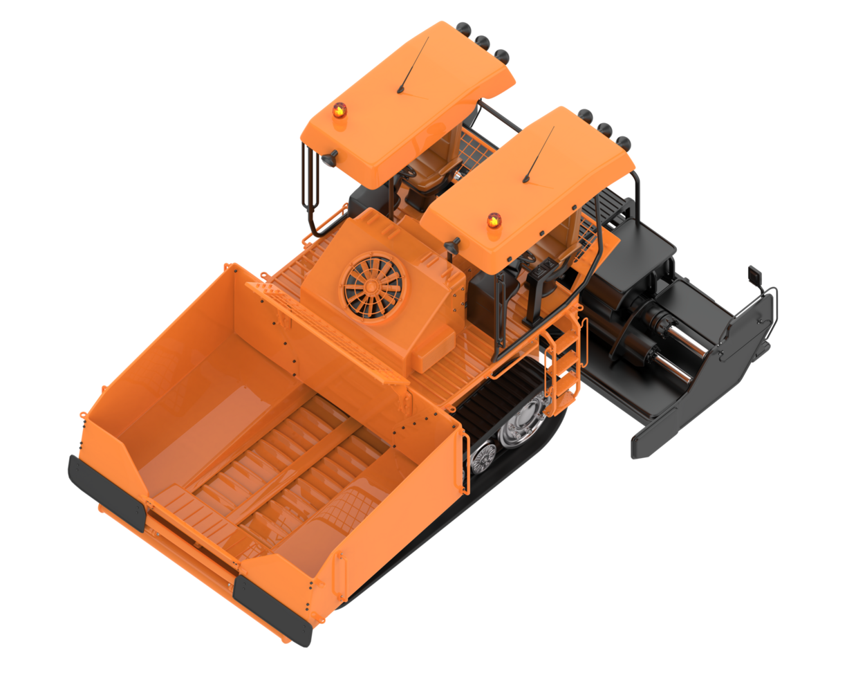 Asphalt paver isolated on background. 3d rendering - illustration png