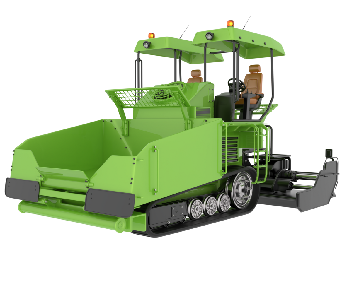Asphalt paver isolated on background. 3d rendering - illustration png