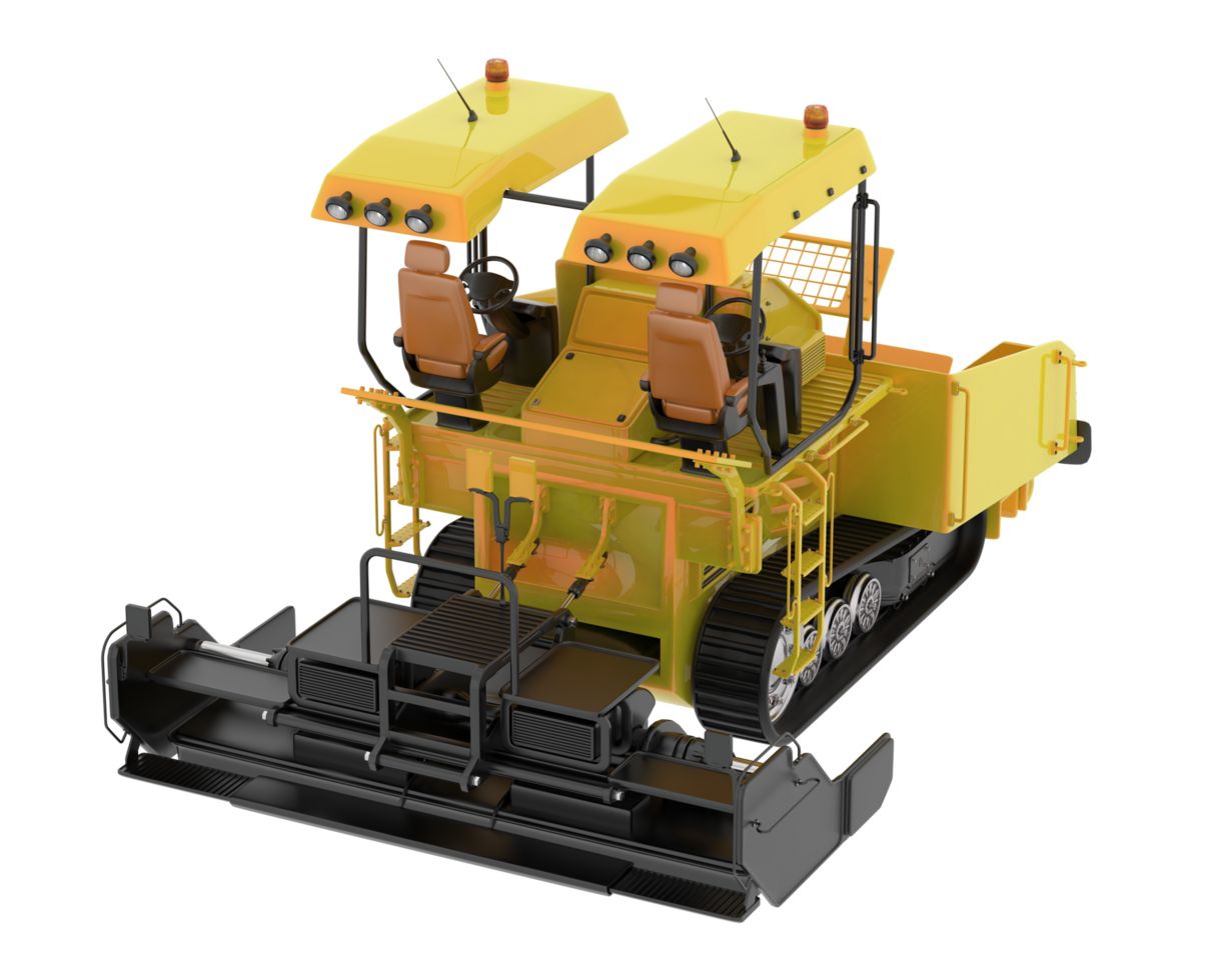 Asphalt paver isolated on background. 3d rendering - illustration png