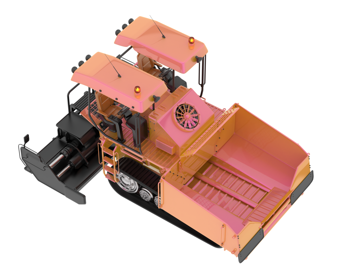 Asphalt paver isolated on background. 3d rendering - illustration png