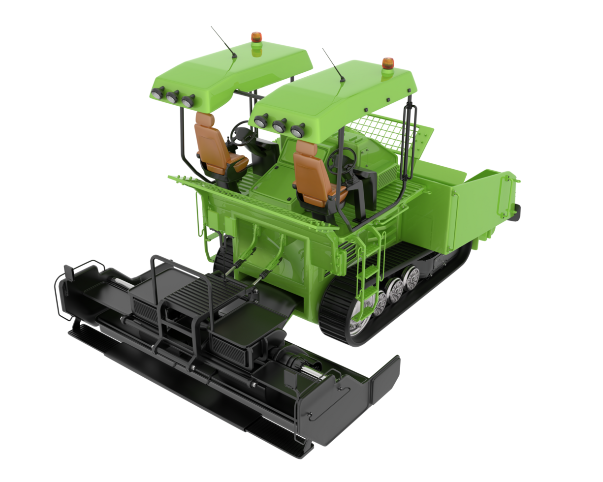 Asphalt paver isolated on background. 3d rendering - illustration png